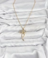 Shoecide 316l Çelik Zincir Gold Renk Fiyonk Model Kadın Kolye