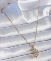 Shoecide 316l Çelik Zincir Gold Renk Zirkon Taşlı Hilal Model Kadın Kolye