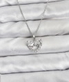 Shoecide 316l Çelik Zincir Gümüş Renk Kalp Ve Fiyonk Model Zirkon Taşlı Kadın Kolye