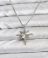 Shoecide 316l Çelik Zincir Gümüş Renk Kutup Yıldızı Model 60 Cm Zincir Kadın Kolye