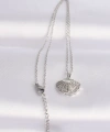 Shoecide 316l Çelik Zincir Gümüş Renk Zirkon Taşlı İnci Detay İstiridye Kolye