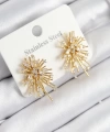 Shoecide 316l Çelik Zirkon Taşlı Aurora Işıltı Model Gold Renk Kadın Küpe