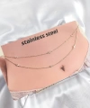 Shoecide 316l Çelik Zirkon Taşlı Damla Model Gold Renk Göbek Zinciri