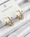 Shoecide 316l Çelik Zirkon Taşlı Düğüm Halka Model Gold Ve Gümüş Renk Kadın Küpe