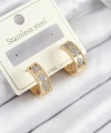 Shoecide 316l Çelik Zirkon Taşlı Halka Model Gold Ve Gümüş Renk Kadın Küpe
