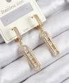 Shoecide 316l Çelik Zirkon Taşlı Sallantılı Messika Model Gold Renk Kadın Küpe