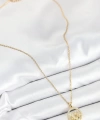 Shoecide 316l Çelik Zirkon Taşlı Yıldız Ve Kalp Model Gold Renk Kadın Kolye