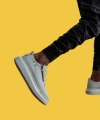 Shoecide Bağcıklı Fermuarlı Yüksek Taban Beyaz Erkek Günlük Ayakkabı 555