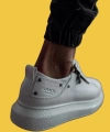 Shoecide Bağcıklı Fermuarlı Yüksek Taban Beyaz Erkek Günlük Ayakkabı 555