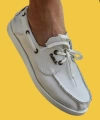 Shoecide Bağcıklı Mevsimlik Keten Beyaz Erkek Loafer Ayakkabı 008