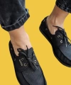 Shoecide Bağcıklı Mevsimlik Keten Siyah Erkek Günlük Ayakkabı 008 (siyah Taban)