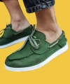 Shoecide Bağcıklı Mevsimlik Keten Yeşil Erkek Loafer Ayakkabı 008