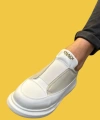 Shoecide Bağcıklı Rahat Yüksek Taban Beyaz Erkek Sneakers Ayakkabı 911