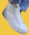 Shoecide Bağcıklı Rahat Yüksek Taban Beyaz Erkek Spor Bot C-030