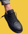 Shoecide Bağcıklı Rahat Yüksek Taban Siyah Erkek Günlük Ayakkabı 814 (siyah Taban)