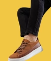 Shoecide Bağcıklı rahat Yüksek Taban Taba Süet Erkek Sneakers Ayakkabı 010
