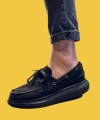 Shoecide Bağcıklı Yüksek Taban Mevsimlik Süet Siyah Erkek Ayakkabı 009 (siyah Taban)