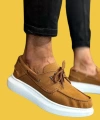 Shoecide Bağcıklı Yüksek Taban Mevsimlik Taba Süet Erkek Loafer Ayakkabı 009
