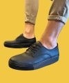 Shoecide Bağcıklı Yüksek Taban Siyah Erkek Günlük Ayakkabı 077 (siyah Taban)