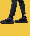 Shoecide Bağcıklı Yüksek Tasarım Taban Siyah Erkek Spor Bot 104 (siyah Taban)