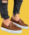 Shoecide Bağcıksız Püsküllü Rahat Yüksek Taban Taba Erkek Günlük Spor Klasik Ayakkabı 717