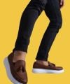 Shoecide Bağcıksız Püsküllü Rahat Yüksek Taban Taba Erkek Günlük Spor Klasik Ayakkabı 818