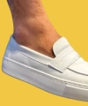 Shoecide Bağcıksız Rahat Taban Beyaz Erkek Günlük Klasik Ayakkabı 400