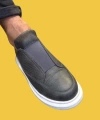 Shoecide Bağcıksız Rahat Taban Gri Erkek Sneakers Ayakkabı 911