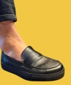 Shoecide Bağcıksız Rahat Taban Siyah Erkek Günlük Klasik Ayakkabı 400 (siyah Taban)