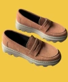 Shoecide Bağcıksız Rahat Yüksek Taban Taba Süet Erkek Loafer Klasik Ayakkabı 779