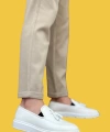 Shoecide Bağcıksız Yüksek Taban Klasik Beyaz Püsküllü Erkek Ayakkabı