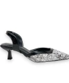Shoecide Basskan Kadın Orhe Siyah Badem Topuk Taş Detaylı Ayakkabı 5 Cm 2508
