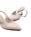 Shoecide Basskan Kadın Ukla Ten Cilt Taş Detaylı Ayakkabı Sandalet 7 Cm 705