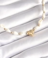 Shoecide Beyaz Deniz Kabuğu Model Gold Renk Kalp Figür Kadın Kolye
