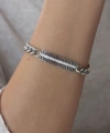 Shoecide Çelik Gümüş Renk Zincir Model Zirkon Taşlı Kadın Bileklik