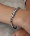 Shoecide Çelik Gümüş Renk Zincir Model Zirkon Taşlı Kadın Bileklik