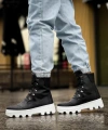 Shoecide Erkek Spor Bot B14 Siyah (beyaz Taban)