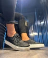 Shoecide Fitilli Desenli Günlük Ayakkabı 076 Siyah (beyaz Taban)