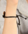 Shoecide Freedom (özgür) Siyah Deri İpli Unisex Mood Bileklik