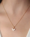 Shoecide Gold Beyaz Renk Kelebek Figür Kadın Kolye