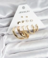 Shoecide Gold Renk 6 Çiftli Pirinç Kadın Küpe Seti