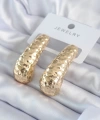 Shoecide Gold Renk İşleme Detay Pirinç Kadın Küpe