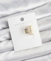 Shoecide Gold Renk Pirinç Zirkon Taşlı Kıkırdak Earcuff Küpe