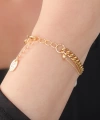 Shoecide Gold Renk Renkli Zincir Model Renkli Kalp Figür Balık Detay Kadın Bileklik
