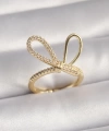 Shoecide Gold Renk Zirkon Taşlı Düğüm Model Kadın Yüzük
