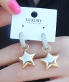 Shoecide Gold Renk Zirkon Taşlı Halka Yıldız Figür Pirinç Kadın Küpe