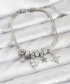 Shoecide Gümüş Renk Pirinç Yonca Charmlı Kadın Bileklik