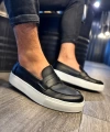 Shoecide Günlük Klasik Ayakkabı 400 Siyah (beyaz Taban)