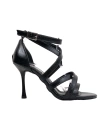 Shoecide Kadın Densa Siyah İnce Topuklu Bant Detaylı Bilekten Bağlama Ayakkabı 10cm 501