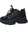 Shoecide Kadın Gery Siyah Konfor Taban Günlük Yürüyüş Ayakkabı Sneaker 4 Cm Sp2024